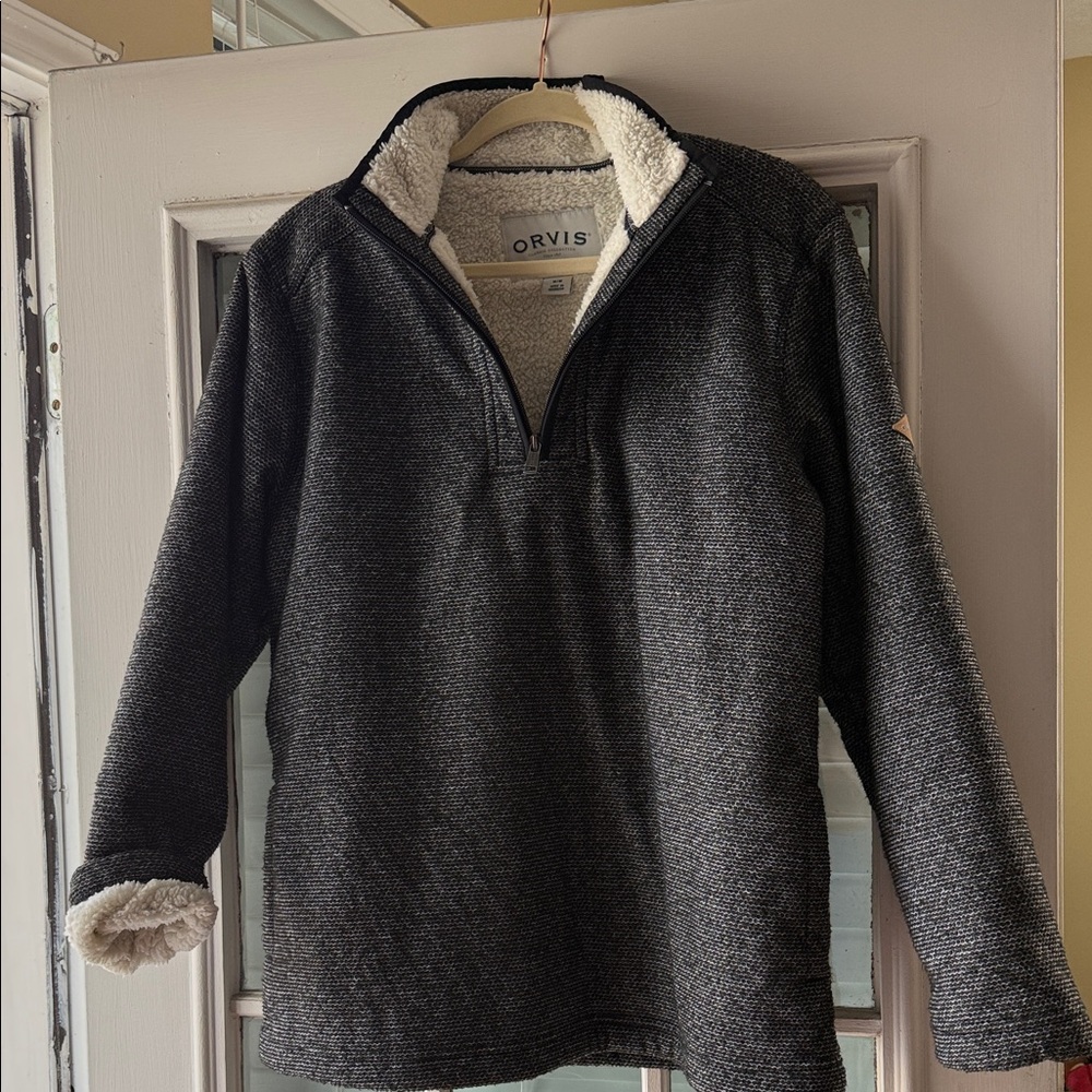 Orvis Men's Charcoal Zip-Up Sweater